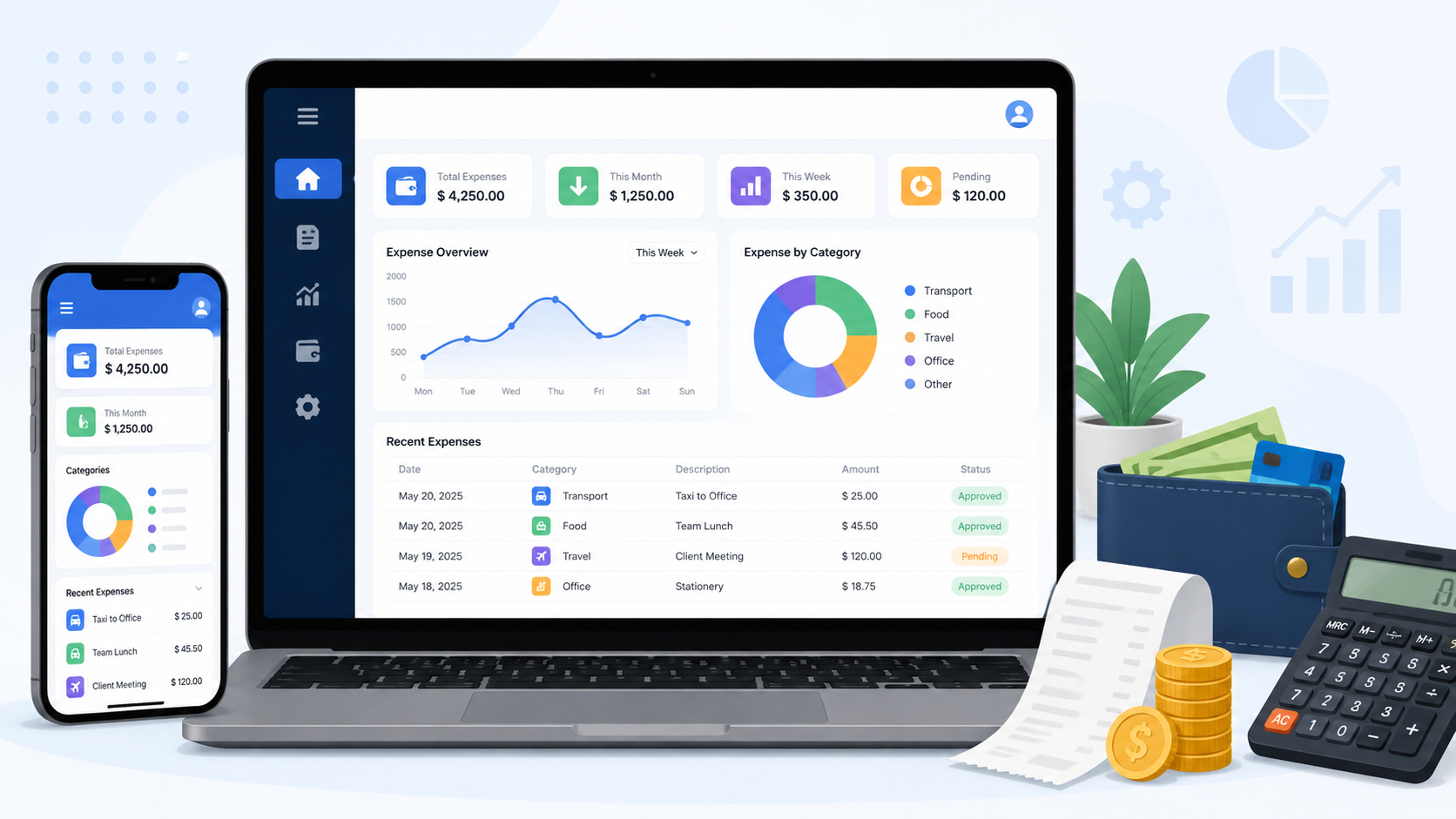 Employee Expense Management System using PHP and MySQL